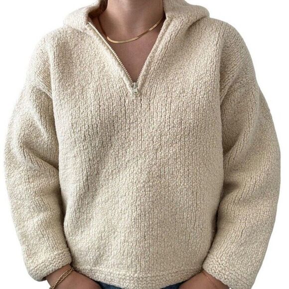 Vintage Womens Alpaca Connections White Chunky Wool Oversized Boxy Sweater XS - Picture 2 of 8